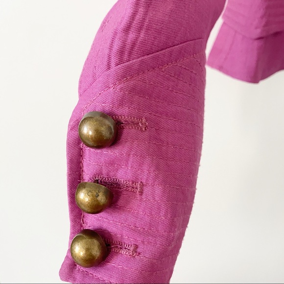 Zara Woman Military Style Fuscia button jacket - Picture 4 of 9